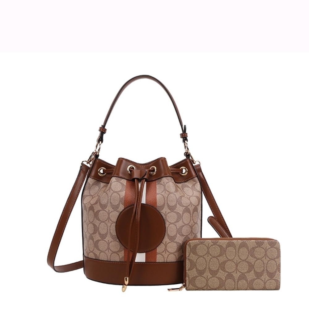 CHINATOWN ONLINE: Elegant Brown Bucket Bag Set